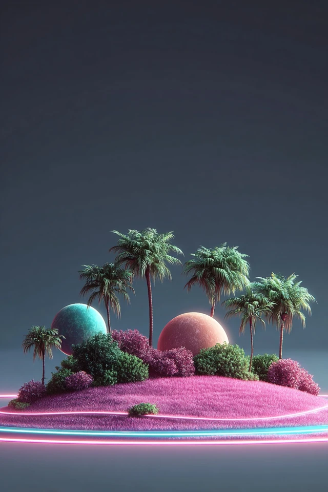 Neon Dreams: A Surreal Digital Collage - Image 2