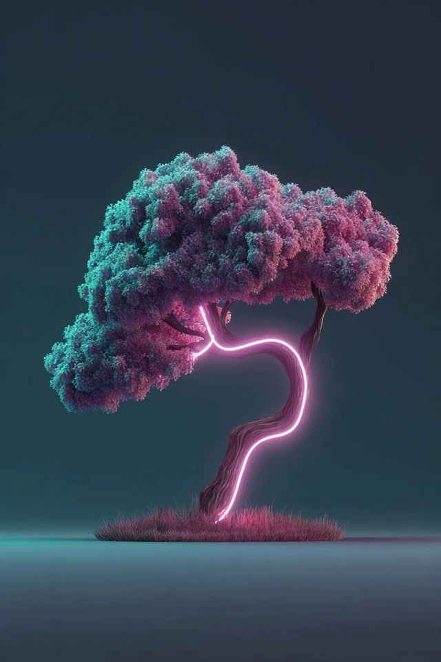 Neon Dreams: A Surreal Digital Collage - Image 5