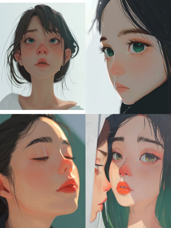 Ethereal Gazes: Anime Portrait Collection