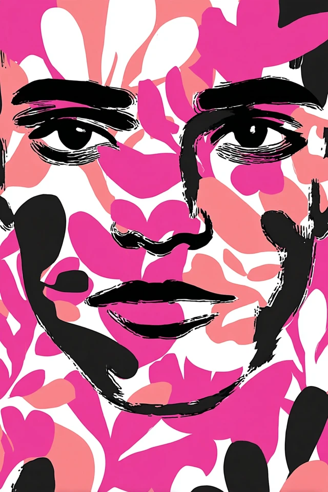 Floral Neon Portrait - Image 1