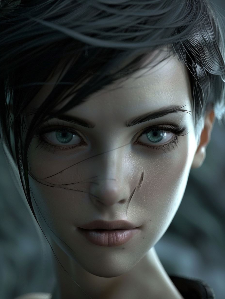 Dark Cinematic Warrior Portrait - Image 2