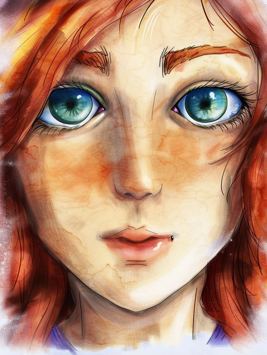 Vibrant Colored Pencil Portrait - Image 2