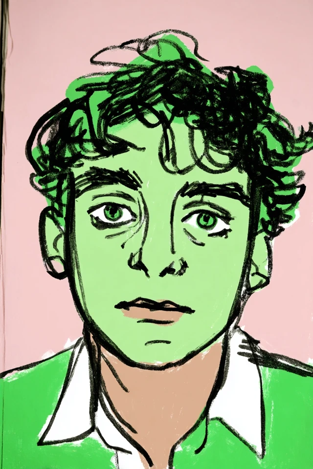 Neon Verdant Portrait - Image 1