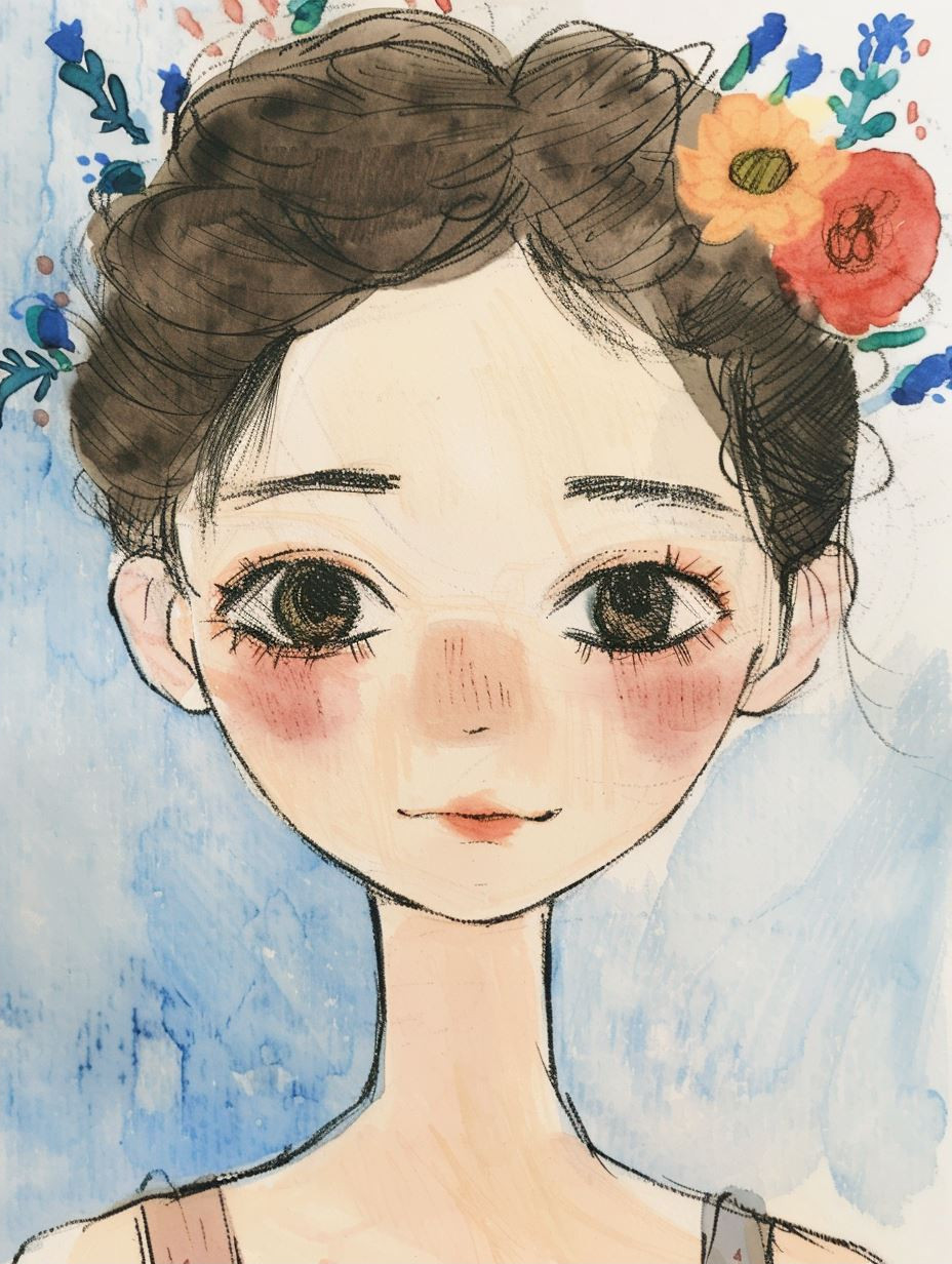 Ethereal Gaze: Anime Portrait Study - Image 2