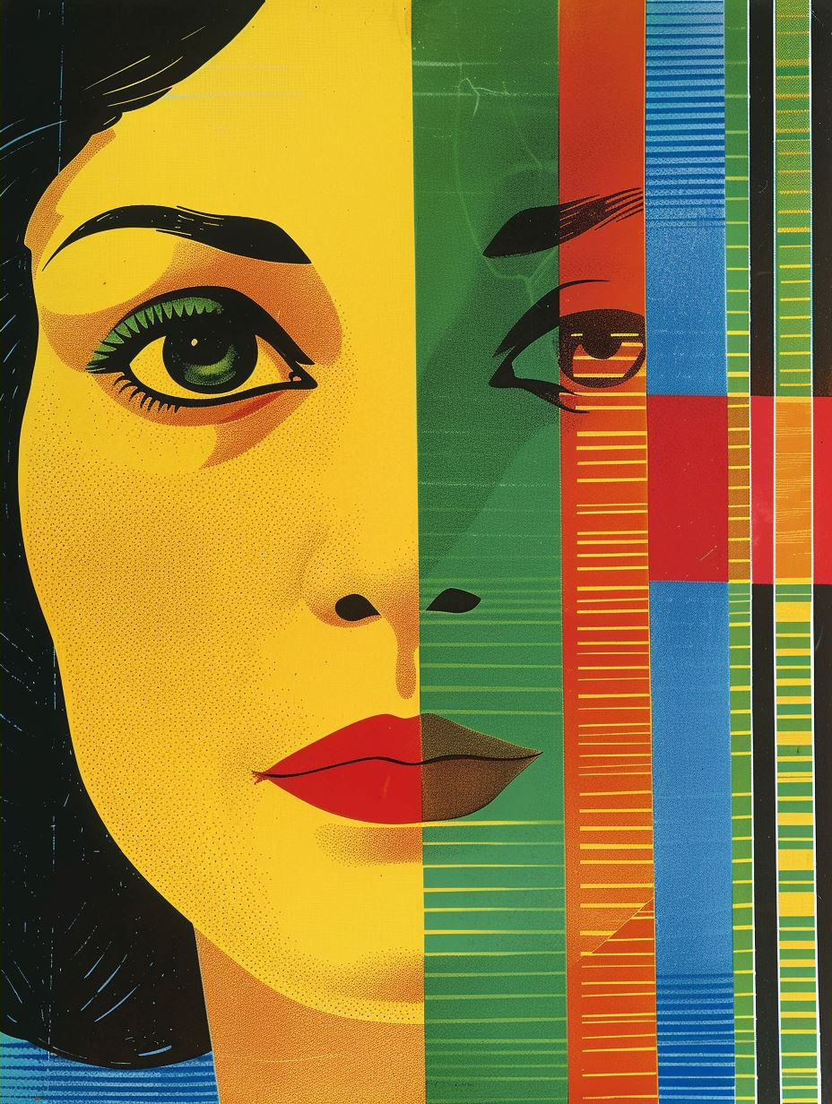 Vibrant Geometric Pop Art Portraits - Image 2
