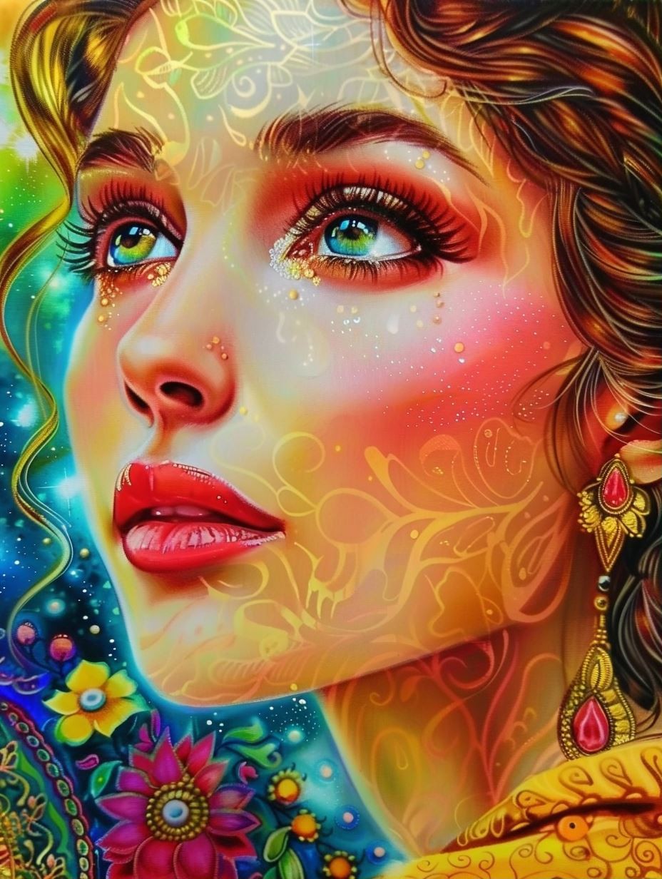 Ethereal Golden Floral Goddess
