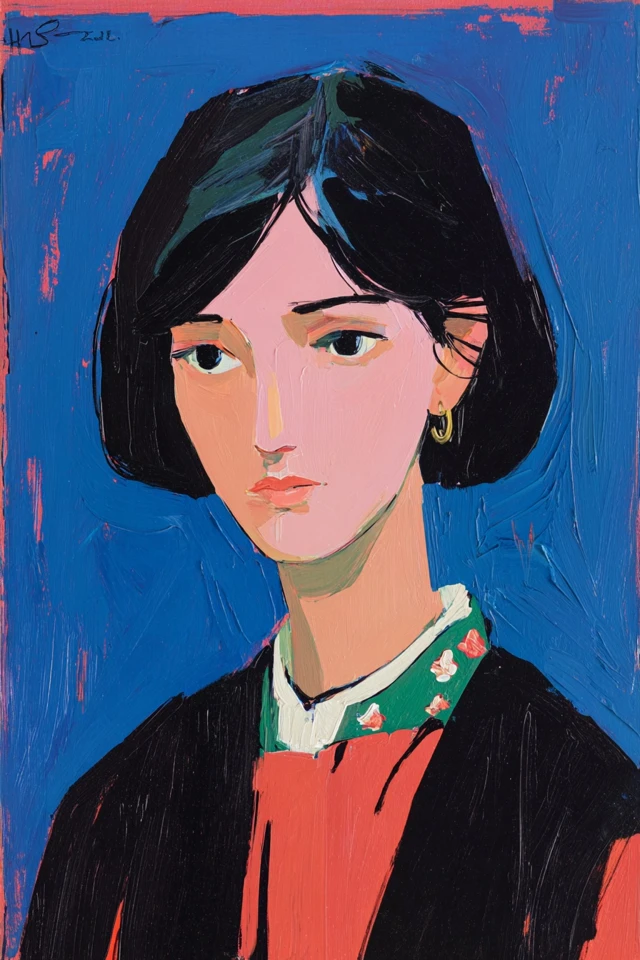 Azure Gaze Portrait - Image 1