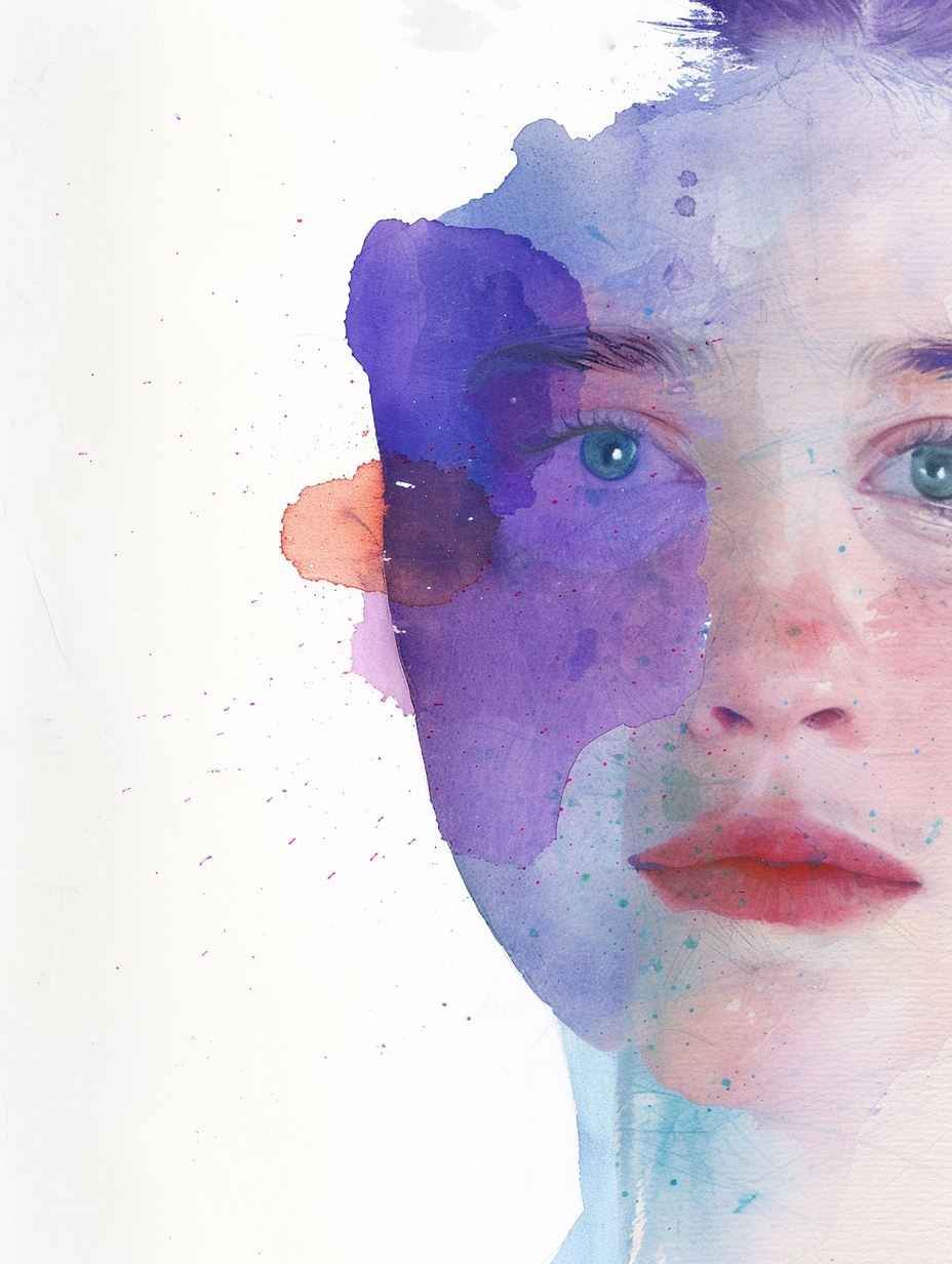 Ethereal Watercolor Portrait Fragment
