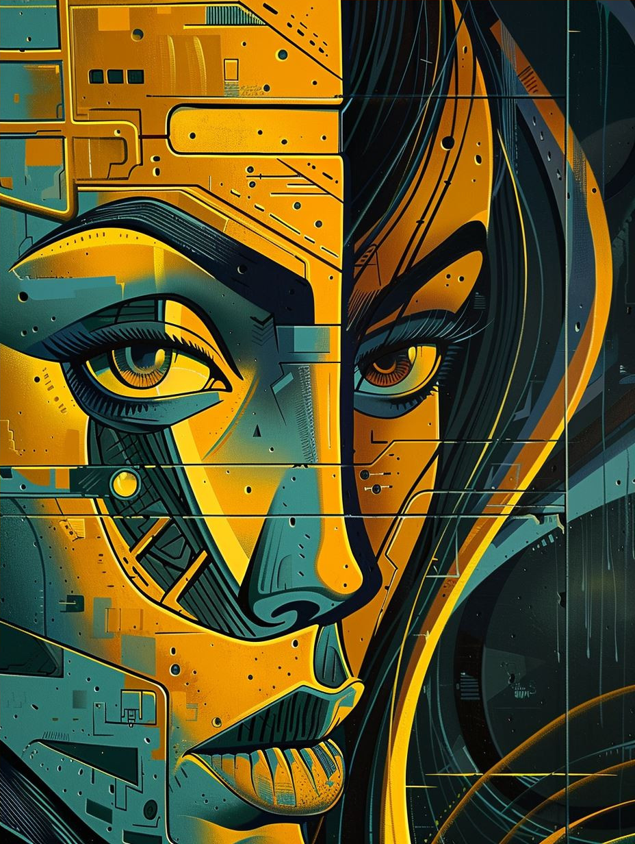 Golden Cybernetic Portrait Study - Image 4