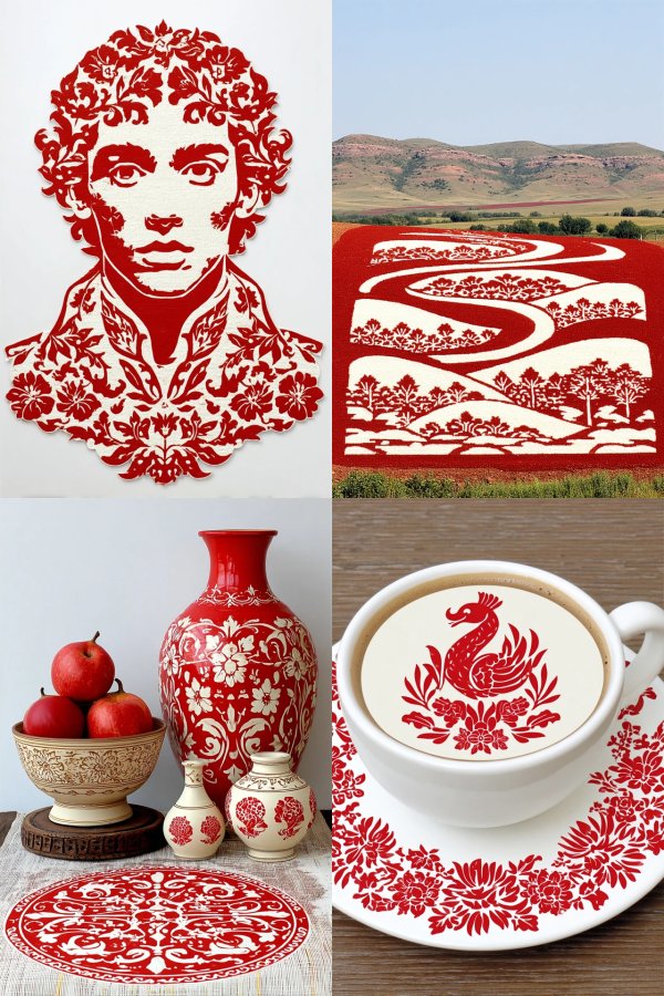 Crimson Floral Portrait