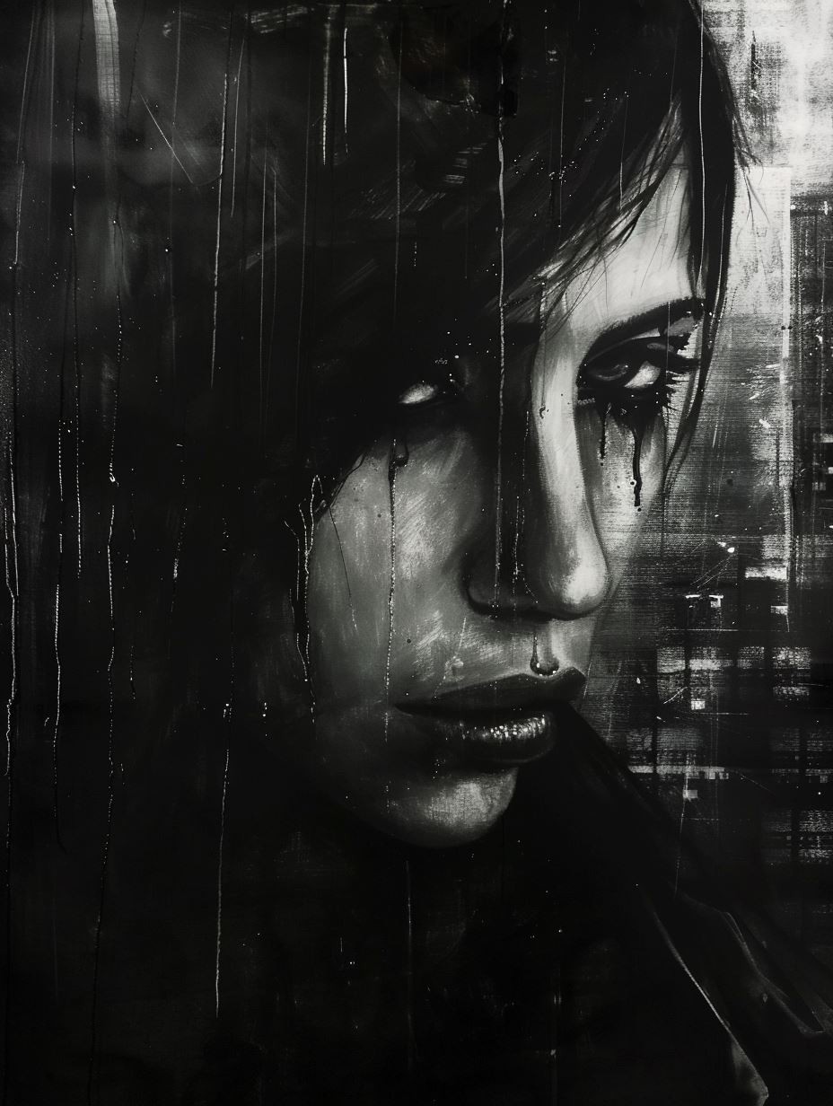 Melancholy Rain Through Glass