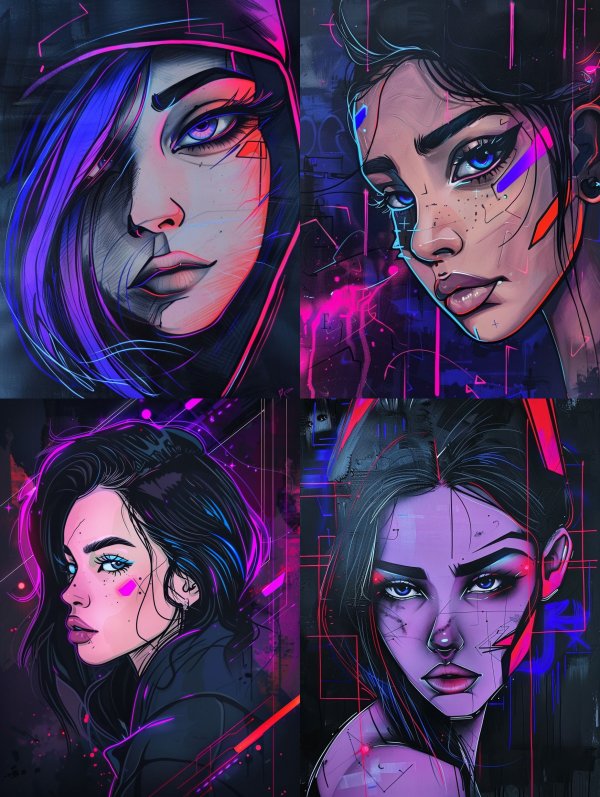 Neon Cyberpunk Portrait Study