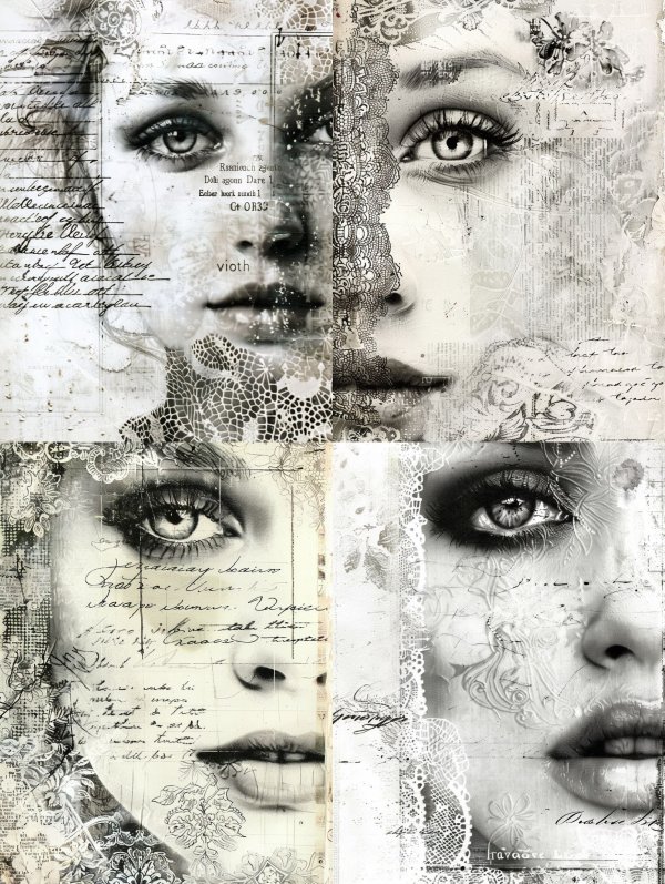 Whispers of Vintage Ink Portraits