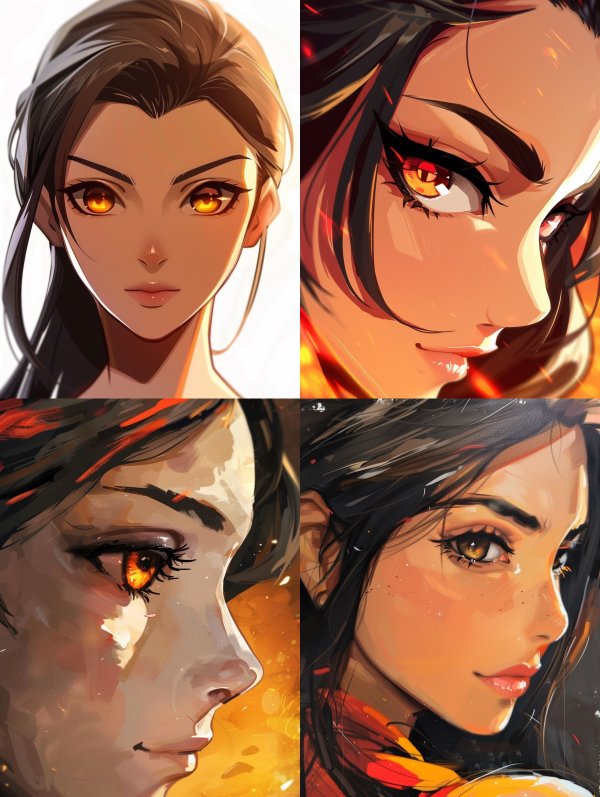 Golden Gaze Anime Portrait