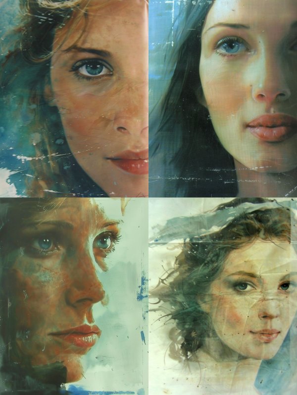 Ethereal Gazes in Blue and Gold
