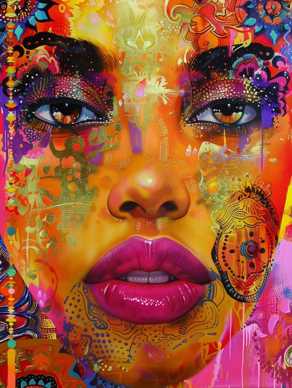 Psychedelic Neon Portrait Fusion