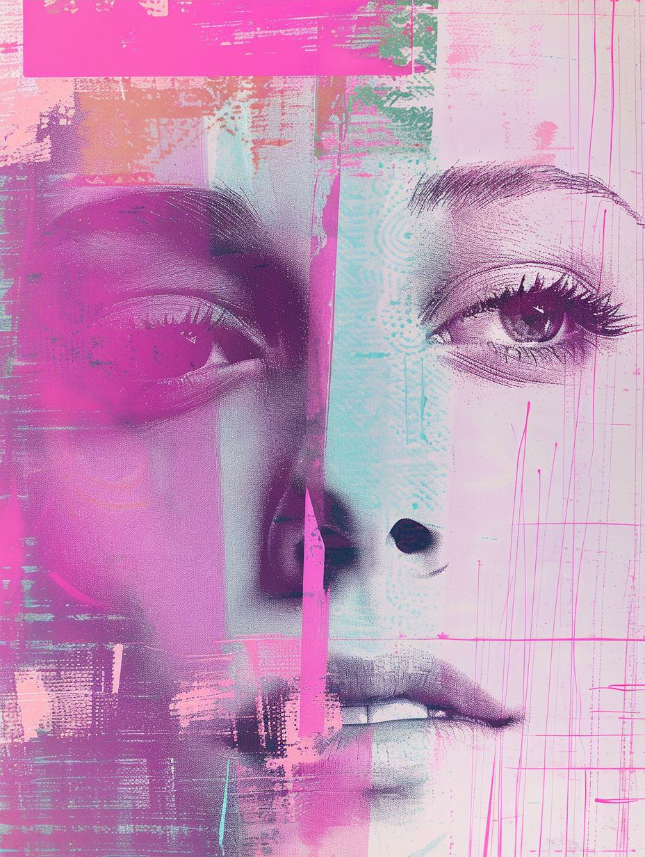 Fragmented Visions in Neon Pink - Image 3
