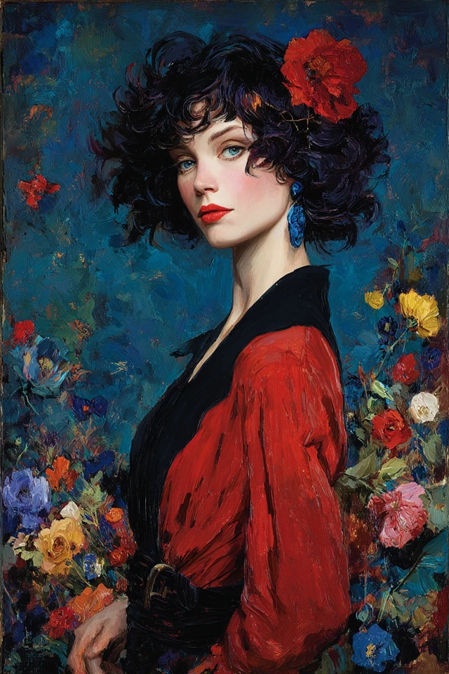 Crimson Bloom Elegance - Image 1
