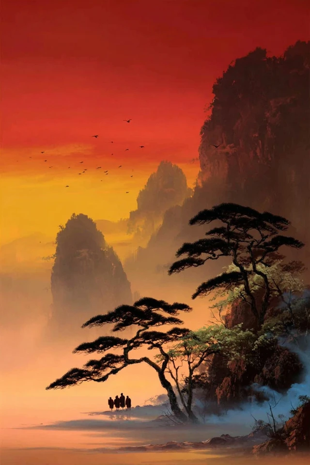 Crimson Sunset Serenity - Image 2