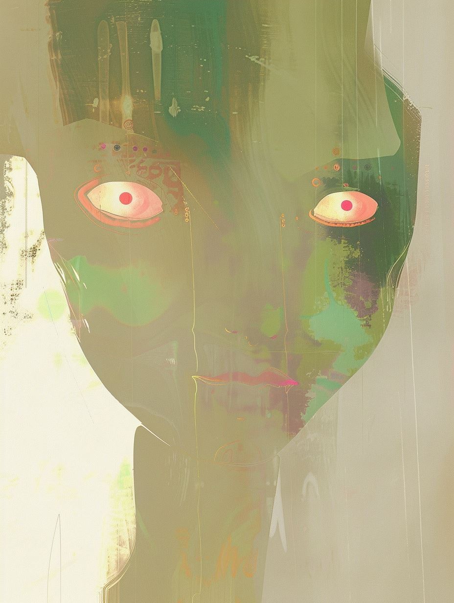 Ethereal Gaze in Pale Mist - Image 4