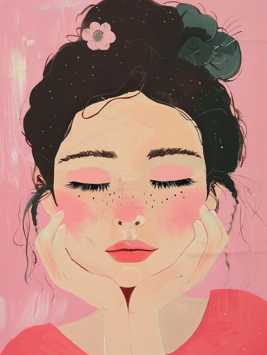 Serene Pink Dream Portrait