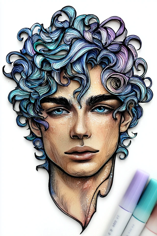 Celestial Azure Curls - Image 1