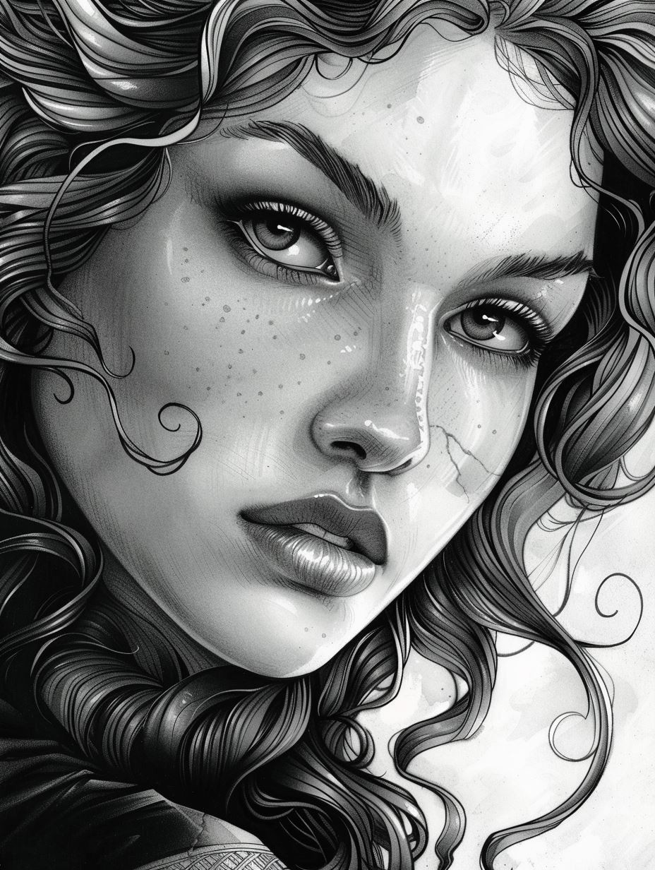 Ethereal Ink Portrait of Grace - Image 3