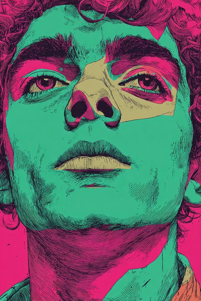 Neon Ink Portrait - Image 1