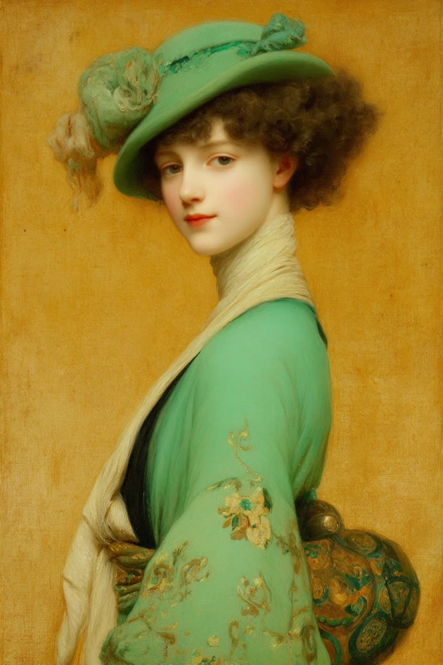 Emerald Elegance Portrait - Image 1