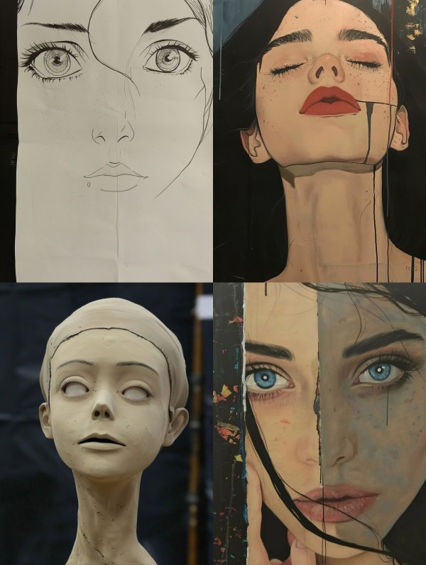 From Sketch to Sculpture and Canvas