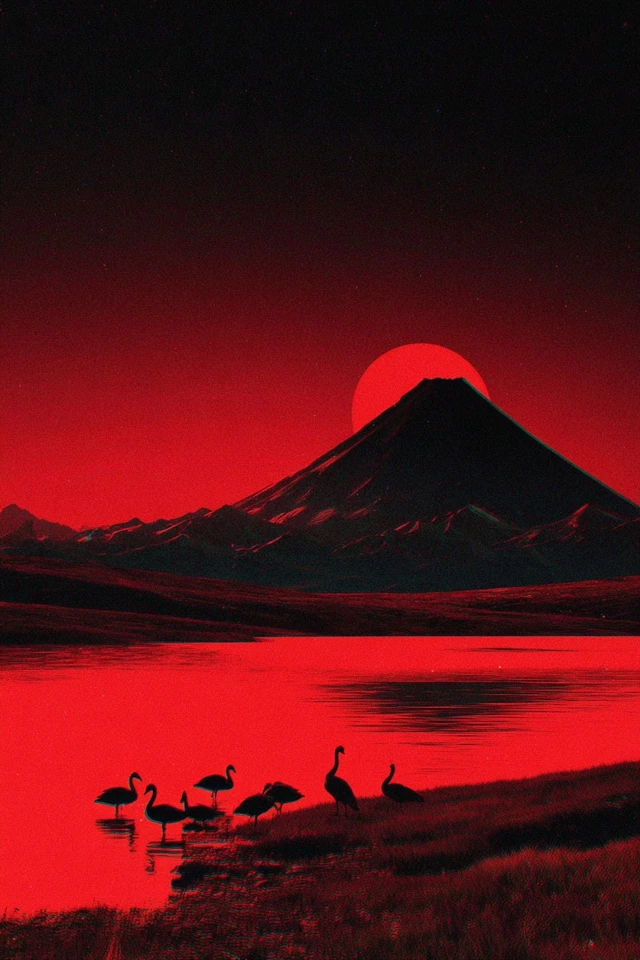 Crimson Solar Silhouette - Image 2