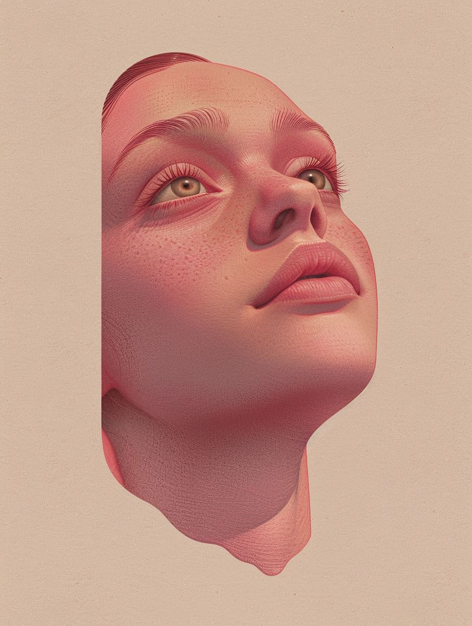 Surrealist Pastel Portrait Fragments - Image 1