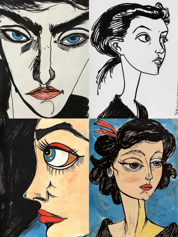 Bold Ink Expressionist Portrait