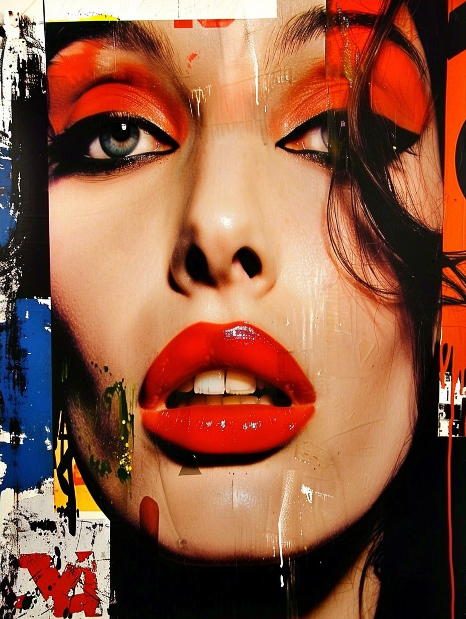 Abstract Crimson Lip Portraits - Image 4