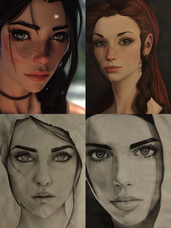 Digital Portraiture Study of Female Faces