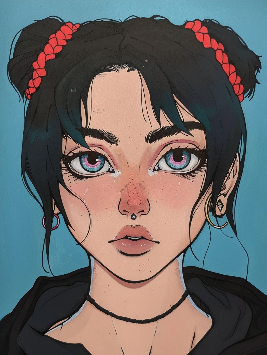 Melancholy Neon Digital Portrait - Image 4