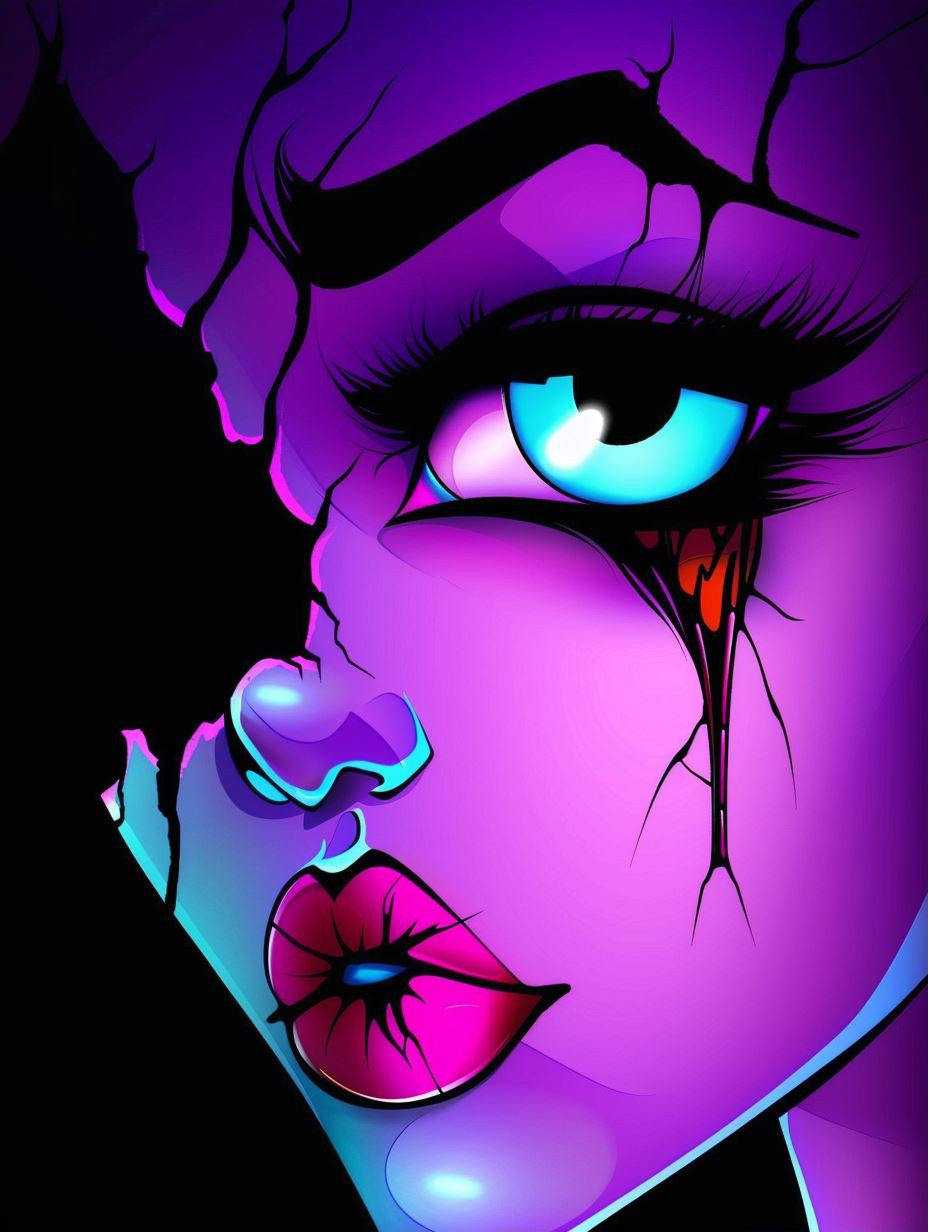 Neon Violet Cyberpunk Portraits - Image 1