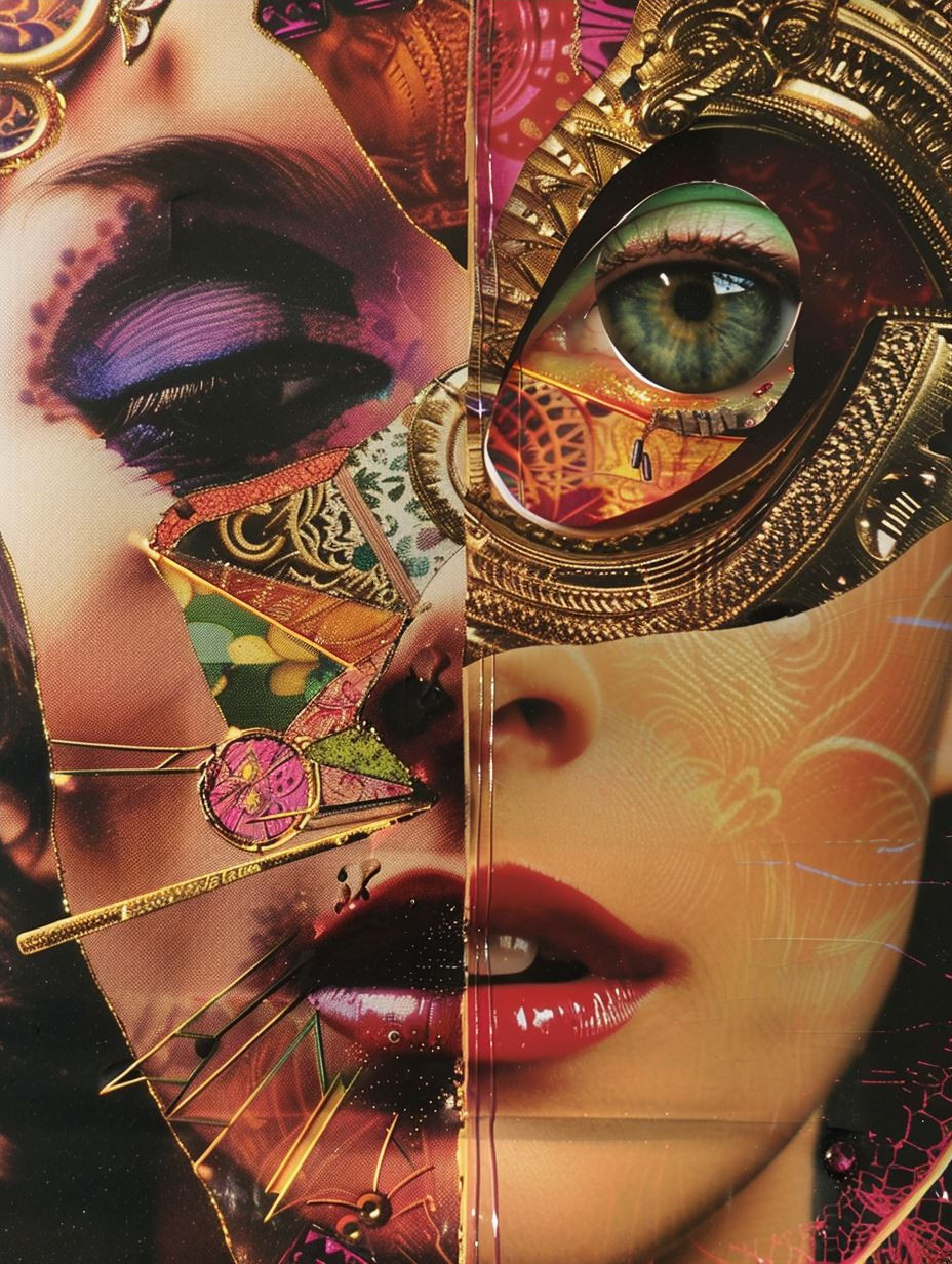 Fragmented Gilded Portrait Collage - Image 4