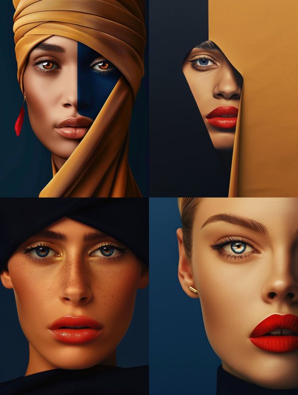 Ethereal Golden Veil Portraits