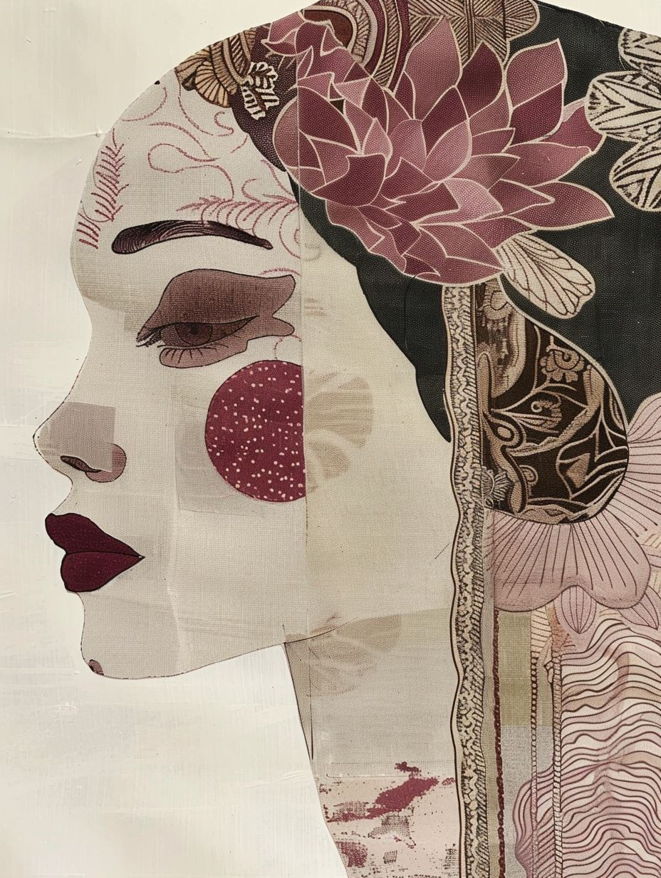 Ethereal Textile Portrait Art - Image 3