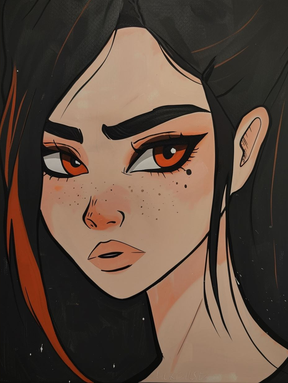 Amber Gaze Stylized Portrait - Image 4