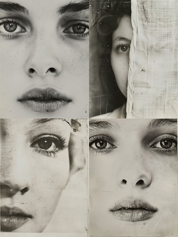 Fragmented Gazes in Monochrome