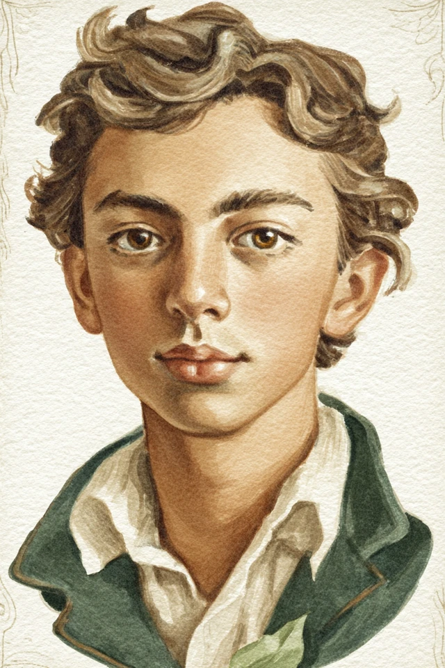 Vintage Watercolor Portrait - Image 1