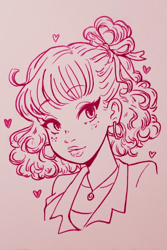 Crimson Heart Sketch - Image 1