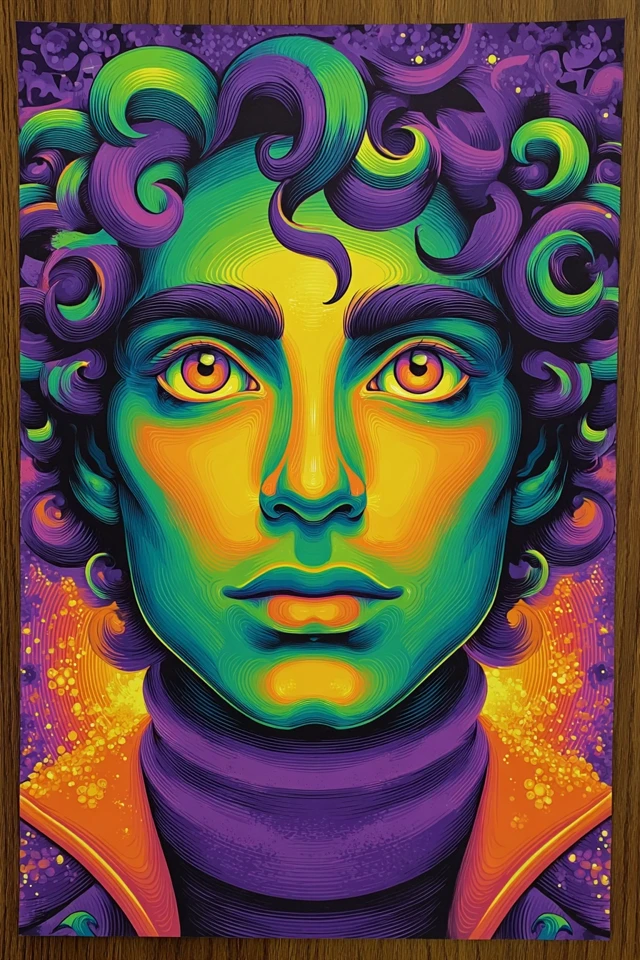 Psychedelic Neon Portrait - Image 1