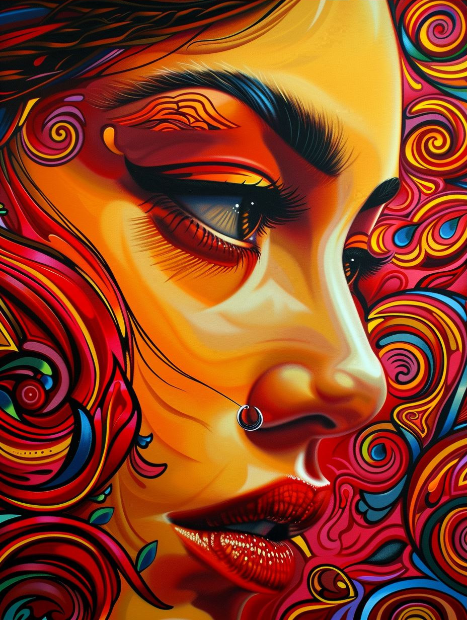 Vibrant Psychedelic Portrait Art - Image 3