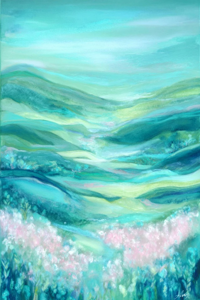Ethereal Dreams in Teal and Rose - Image 2
