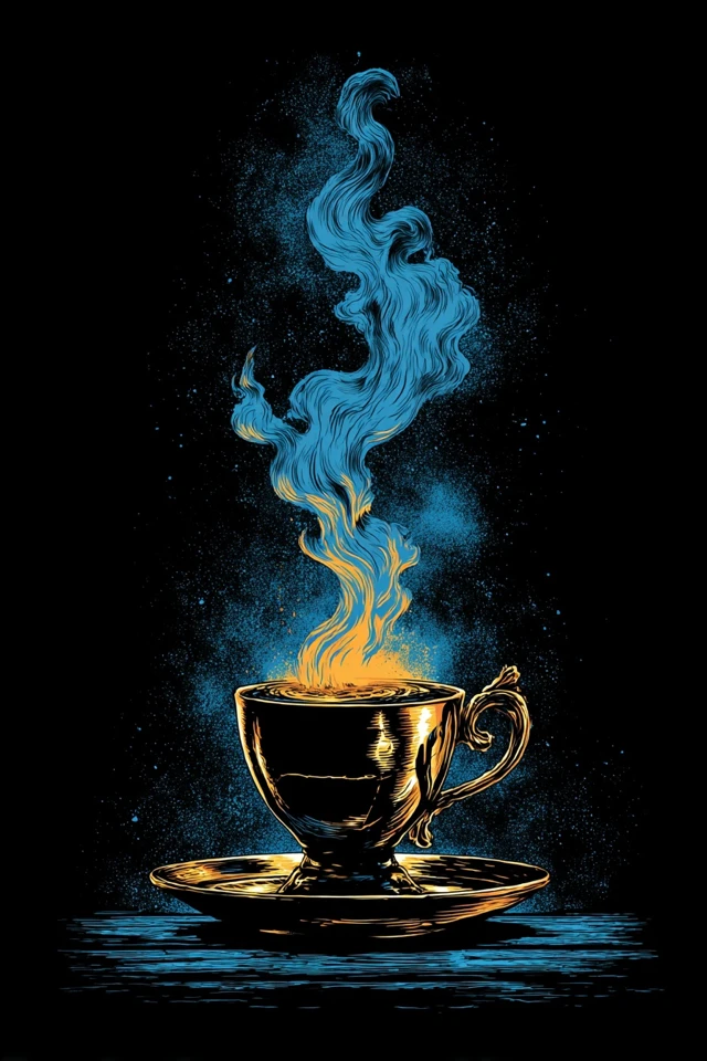 Surreal Blue and Gold Digital Art Collage - Image 4