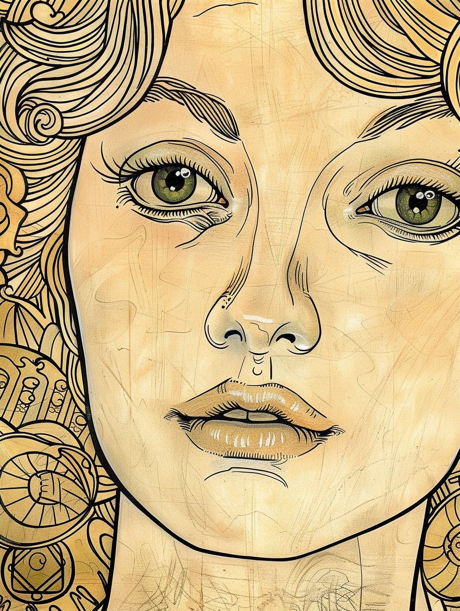 Golden Age Art Nouveau Portrait - Image 1