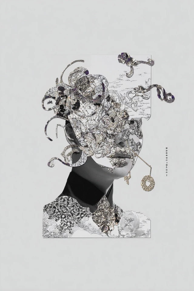 Intricate Silver Labyrinth - Image 1